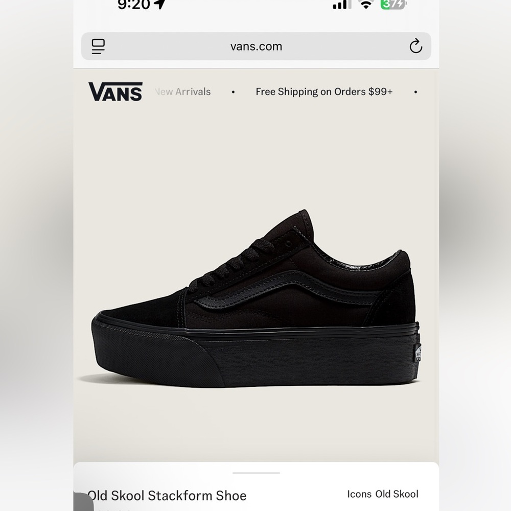Black Old Skool Stackform Shoe
